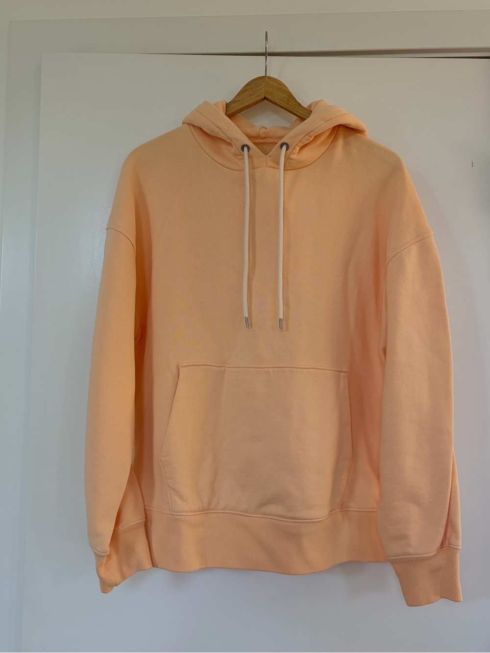 Everlane The Track Organic Popover Hoodie In Apricot / Peach Size Small View 5